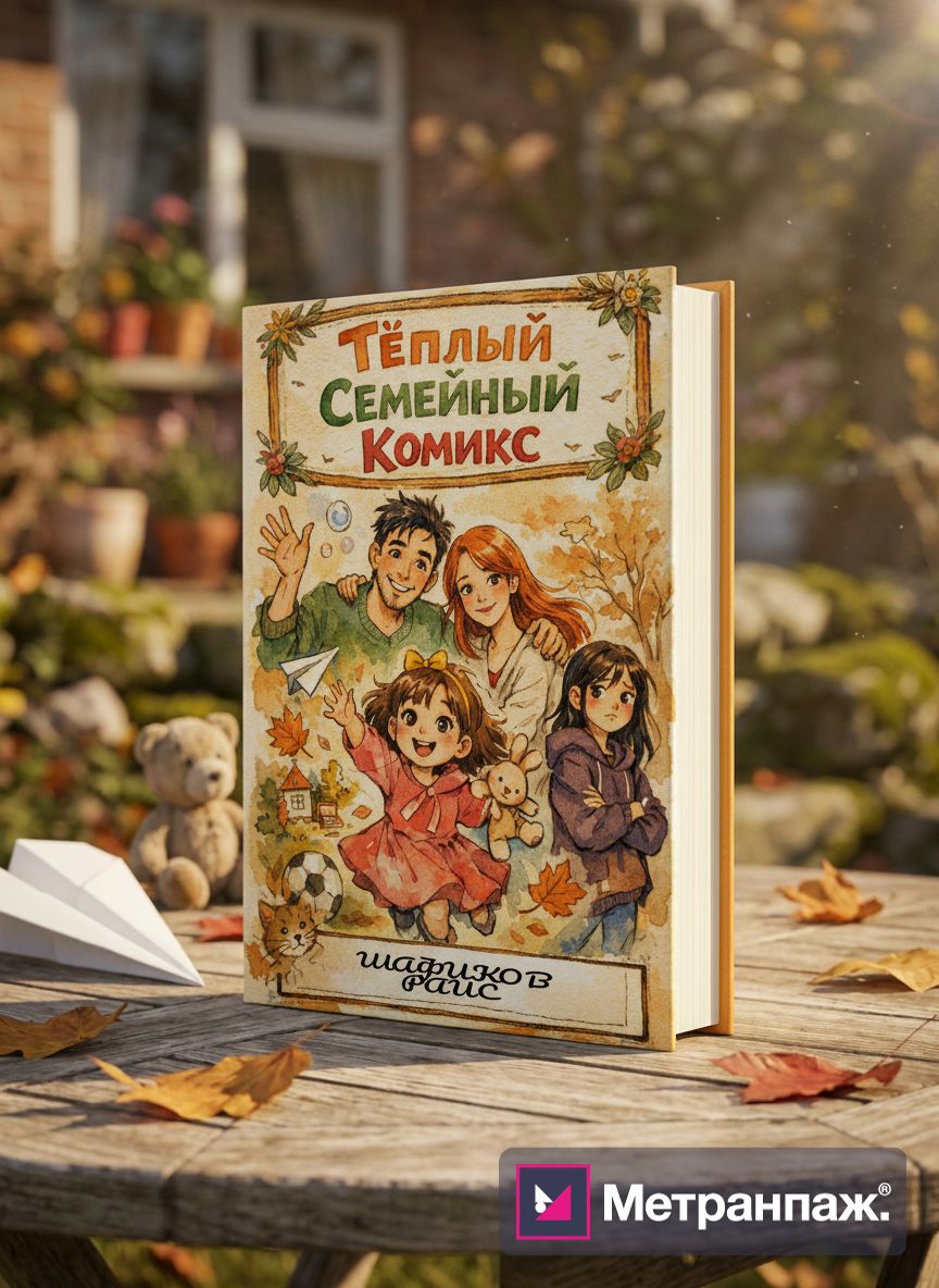 Тёплая семейная обложка комикса с иллюстрацией
