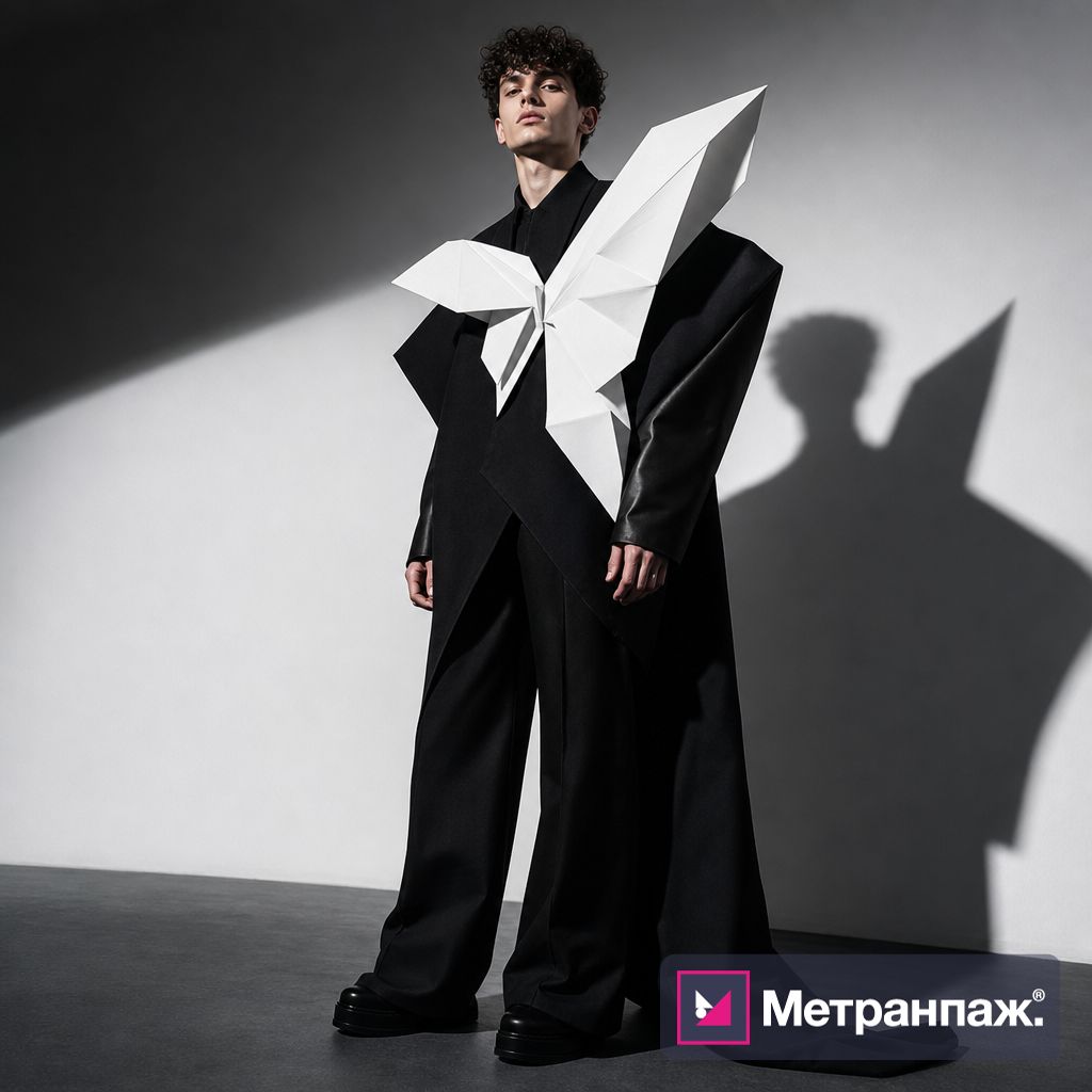Мужской сюрреалистический костюм «Я — искусство» с оригами-бабочкой
